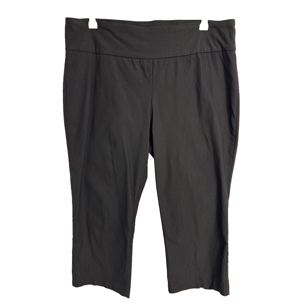 Tribal Women's 16 Black Pull On‎ Cropped Pants Sexy Slimming Stretch Capsule